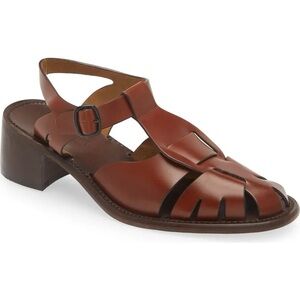 NWT Hereu Pesca Block Heel Fisherman Sandal in Tan Brown Size 39 EU 9 US